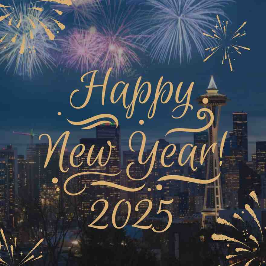 Seattle's Space Needle illuminated with fireworks, a roaring 1920s-themed party, kids enjoying crafts at a museum, and a colorful dragon parade in Tacoma to celebrate New Year's Eve 2025.